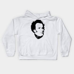 Franz Schubert Black On White Kids Hoodie